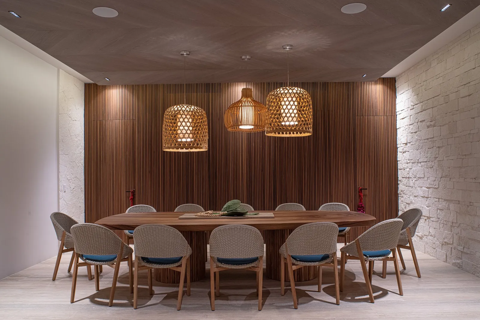 The dining room at Casa Akai, where the chef serves group dinners