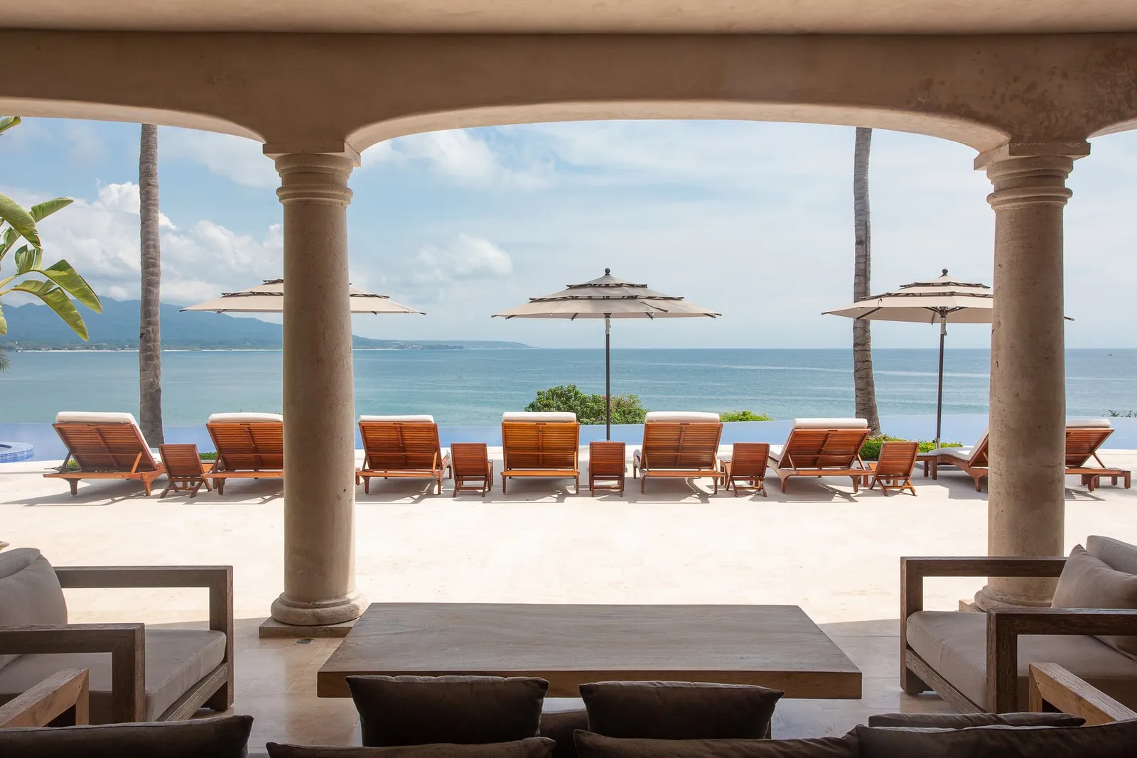 The arched terrace at Casa La Vida, made for long lunches with the group