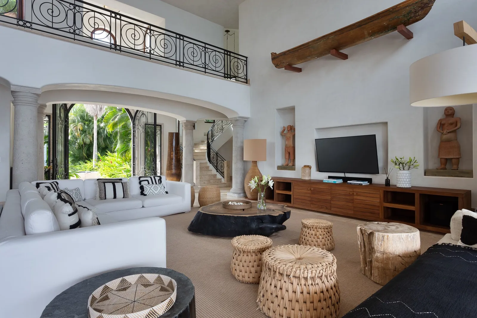 Casa La Vida's double-height living room, a place for the whole group to gather