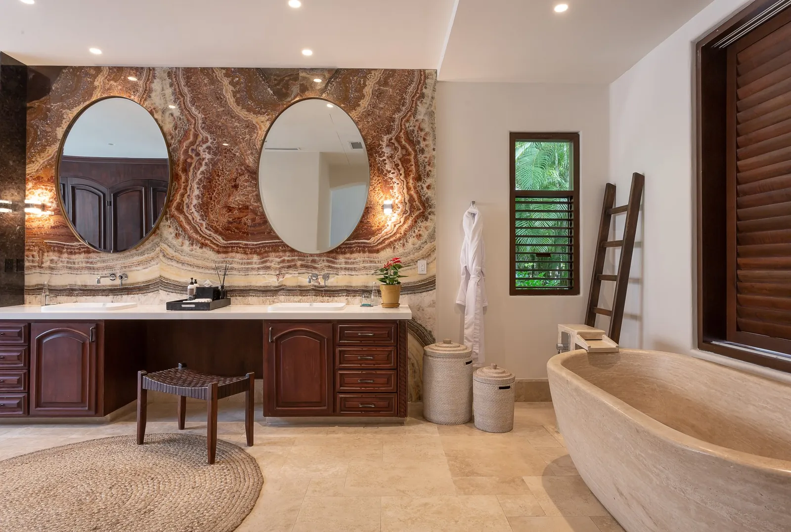 Casa La Vida, Master Suite 2: bathroom with a freestanding stone tub