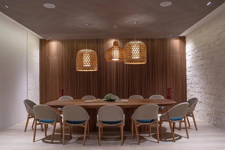 The dining room at Casa Akai, where the chef serves group dinners