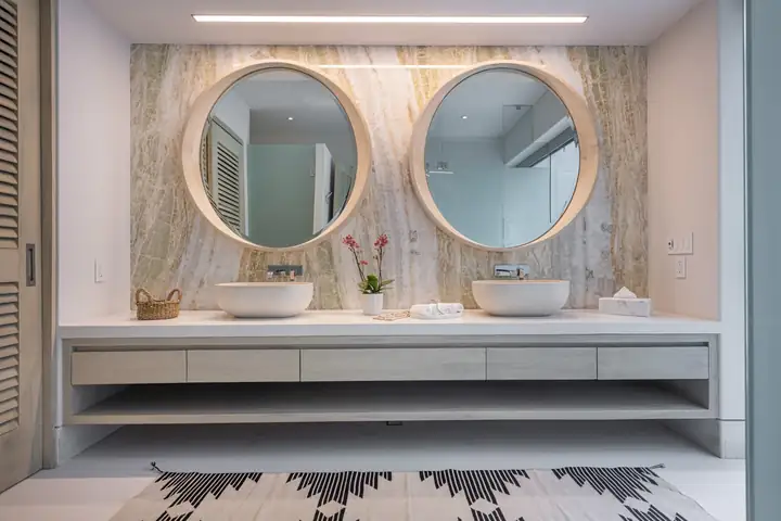 Casa Akai, Ocean View Suite 3: double-vanity bathroom