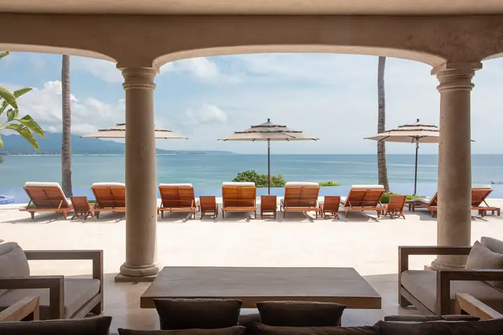 The arched terrace at Casa La Vida, made for long lunches with the group