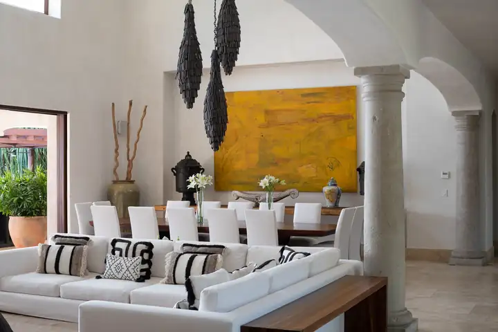The dining table at Casa La Vida, seating twelve