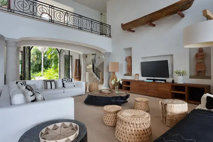 Casa La Vida's double-height living room, a place for the whole group to gather